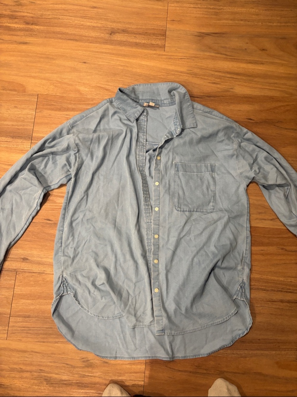 Light Blue Womens Button-Up Shirt